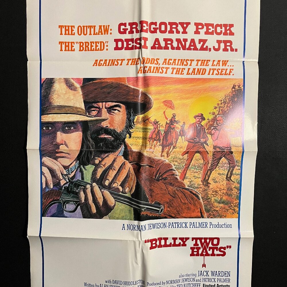 Billy Two Hats 1974 One Sheet Movie Poster Cowboy Western Gregory Peck